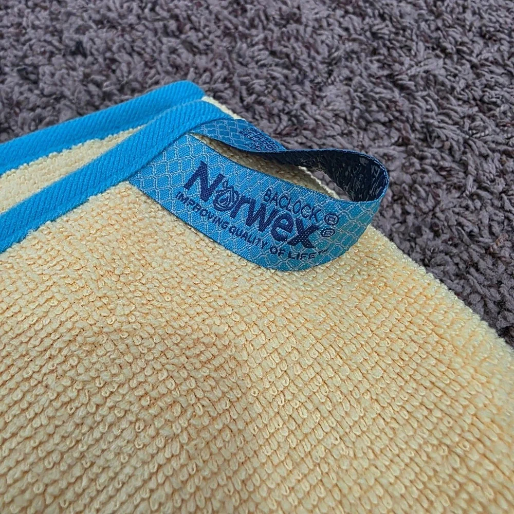 Norwex Kids Towel Yellow Teal Trim Microfiber Extra Plush Bath BacLock New